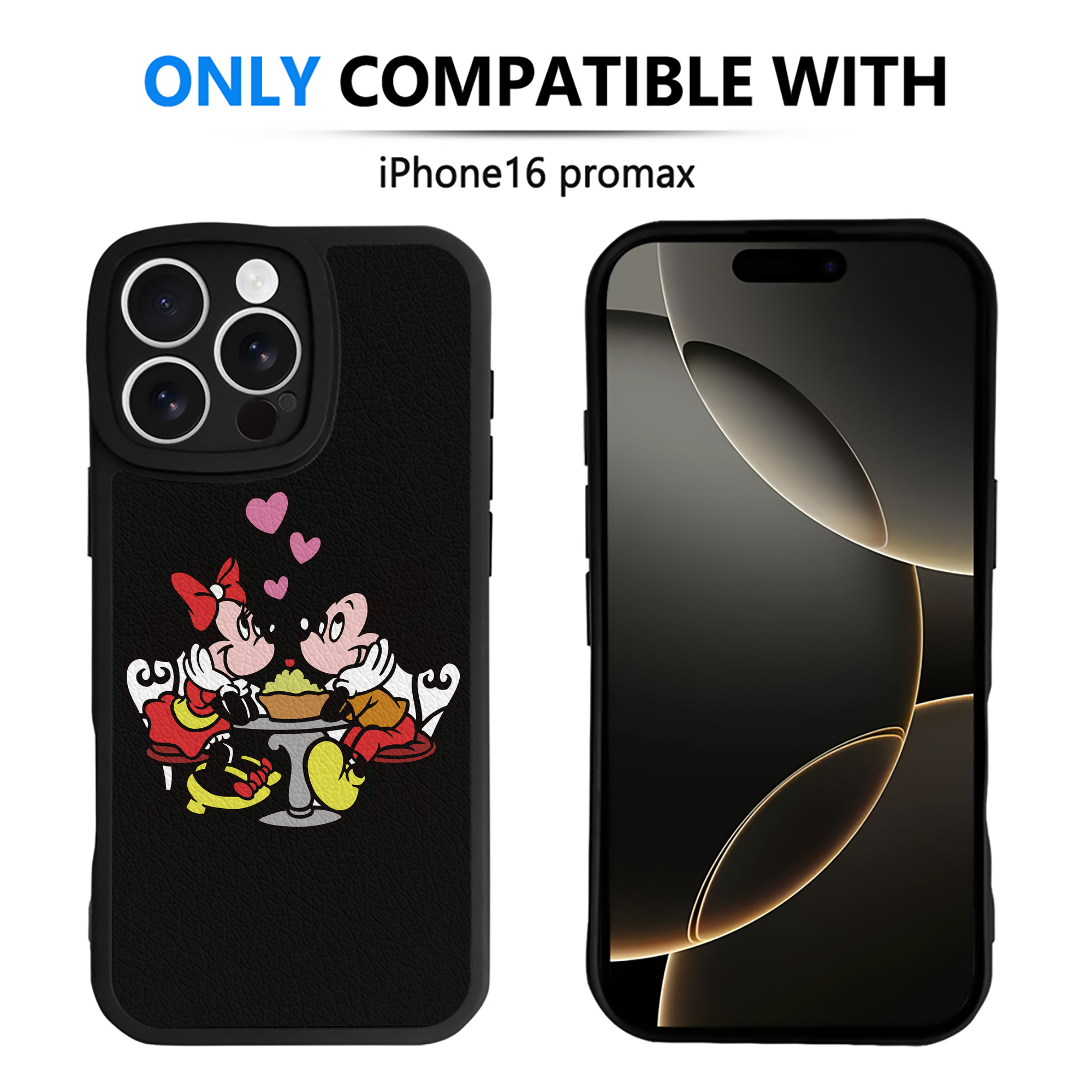 （画像用） ミッキーマウス Mickey Mouse 【iPhone 16シリーズ対応】シリコンスマホケース（レザー調） 材質：シリコン